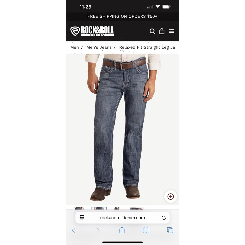 Rock & Roll Double Barrel Jeans Mens 33x30 Relaxed Fit Straight Leg - Picture 13 of 13